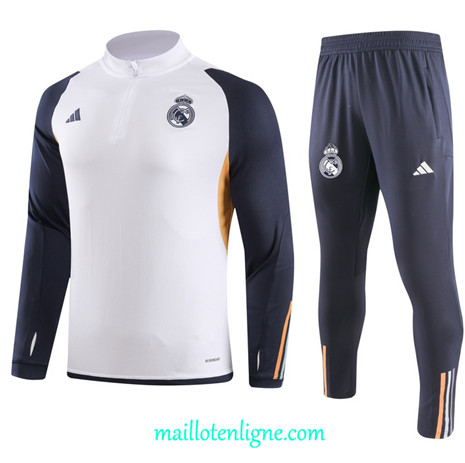 Thai Maillot Ensemble Real Madrid Survetement Enfant Blanc 2023 2024 ligne m3624