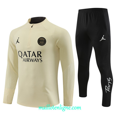 Thai Maillot Ensemble Paris Paris Saint-Germain Survetement Enfant Jaune Ciel 2023 2024 ligne m3639