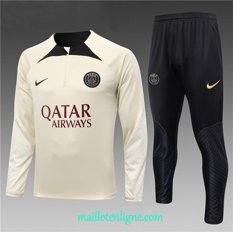 Thai Maillot Ensemble Paris Paris Saint-Germain Survetement Enfant Abricot 2023 2024 ligne m3640