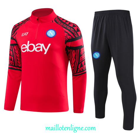 Thai Maillot Ensemble Napoli Survetement Enfant Rouge 2023 2024 ligne m3663