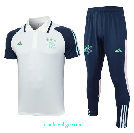 Thai Maillot Ensemble Ajax Training Blanc 2023 2024 ligne m3665