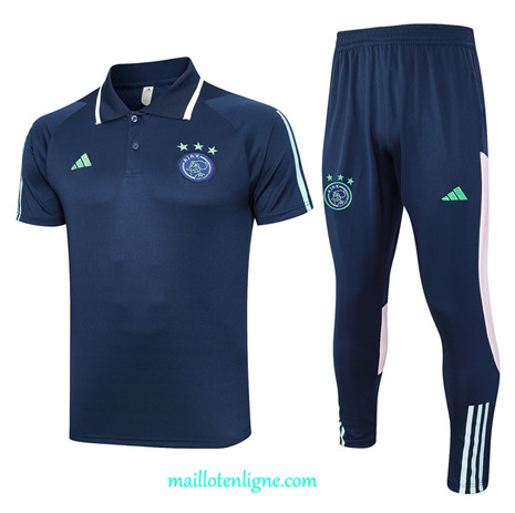 Thai Maillot Ensemble Ajax Training Bleu marine 2023 2024 ligne m3666