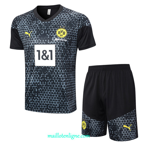 Thai Maillot Ensemble Borussia Dortmund Training Noir 2023 2024 ligne m3684
