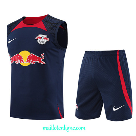 Thai Maillot Ensemble RB Leipzig Debardeur Training Bleu 2023 2024 ligne m3688