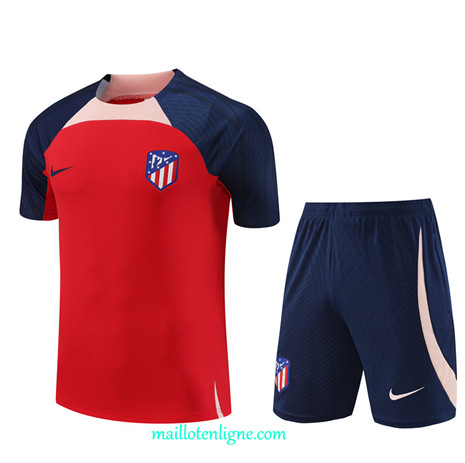 Thai Maillot Ensemble Atletico de Madrid Enfant Training Rouge 2023 2024 ligne m3693