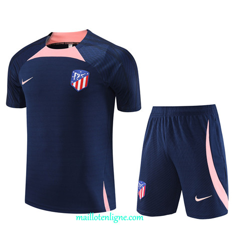 Thai Maillot Ensemble Atletico de Madrid Enfant Training Bleu marine 2023 2024 ligne m3694