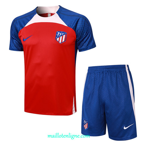 Thai Maillot Ensemble Atletico de Madrid Training Rouge 2023 2024 ligne m3695