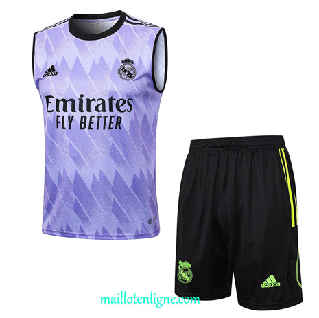 Thai Maillot Ensemble Real Madrid Debardeur Training Violet 2023 2024 ligne m3702