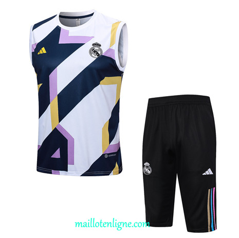 Thai Maillot Ensemble Real Madrid Debardeur Training Blanc 2023 2024 ligne m3703