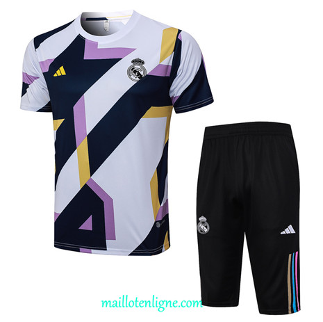 Thai Maillot Ensemble Real Madrid Training Blanc 2023 2024 ligne m3707