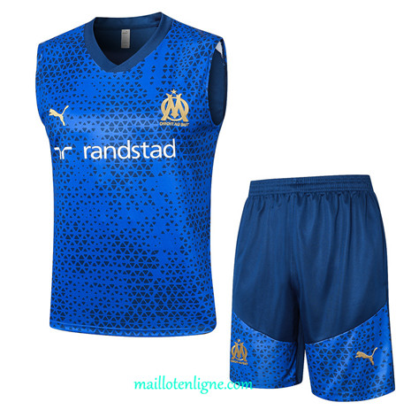 Thai Maillot Ensemble Marseille Debardeur Training Bleu marine 2023 2024 ligne m3710