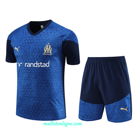 Thai Maillot Ensemble Marseille Training Bleu marine 2023 2024 ligne m3713