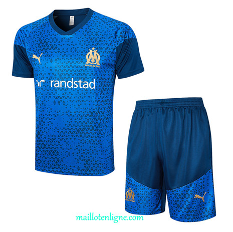 Thai Maillot Ensemble Marseille Training Bleu marine 2023 2024 ligne m3716