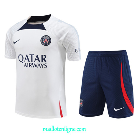 Thai Maillot Ensemble Paris Paris Saint-Germain Training Blanc 2023 2024 ligne m3728