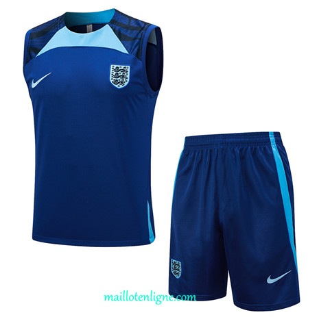 Thai Maillot Ensemble Angleterre Debardeur Training Bleu marine 2023 2024 ligne m3736