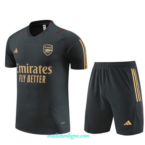 Thai Maillot Ensemble Arsenal Enfant Training Gris Foncé 2023 2024 ligne m3746