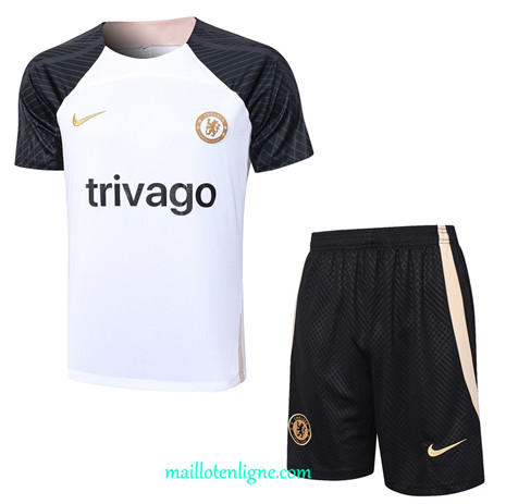 Thai Maillot Ensemble Chelsea Training Blanc 2023 2024 ligne m3751