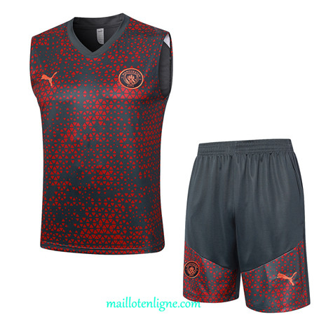 Thai Maillot Ensemble Manchester City Debardeur Training Rouge 2023 2024 ligne m3760