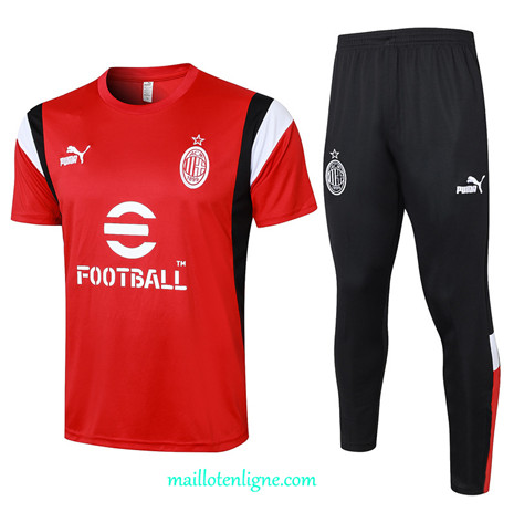 Thai Maillot Ensemble AC Milan Training Rouge 2023 2024 ligne m3774