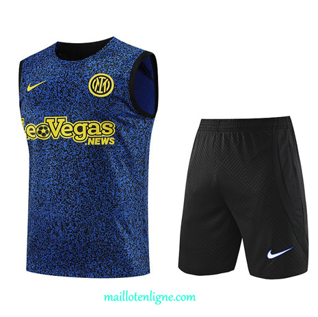 Thai Maillot Ensemble Inter Milan Debardeur Training Bleu 2023 2024 ligne m3784