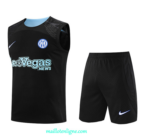 Thai Maillot Ensemble Inter Milan Debardeur Training Noir 2023 2024 ligne m3785