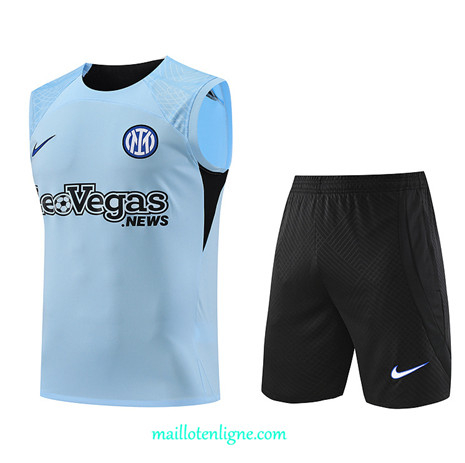 Thai Maillot Ensemble Inter Milan Debardeur Training Bleu 2023 2024 ligne m3786