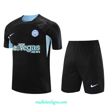 Thai Maillot Ensemble Inter Milan Training Noir 2023 2024 ligne m3789