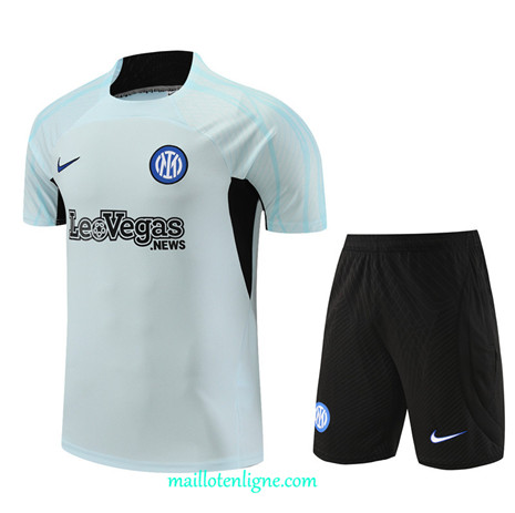 Thai Maillot Ensemble Inter Milan Training Gris Ciel 2023 2024 ligne m3791