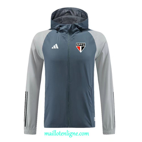 Thai Maillot Coupe vent Sao Paulo Bleu/Gris 2023 2024 ligne m3816