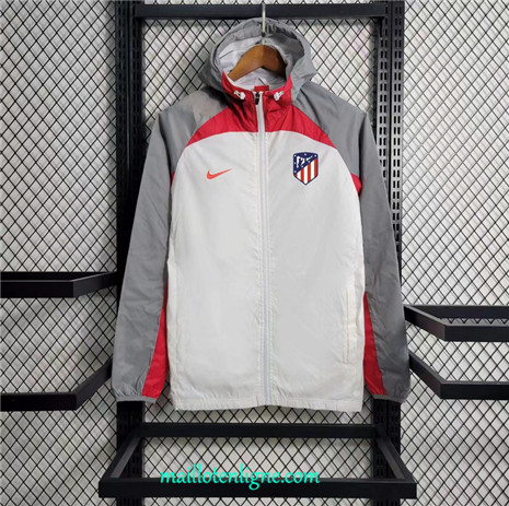 Thai Maillot Coupe vent Atletico de Madrid Blanc 2023 2024 ligne m3818