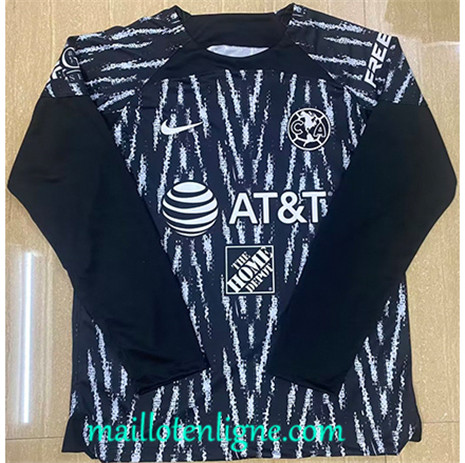 Thai Maillot Club America Maillot Gardien De But Manche Longue Noir 2023 2024 maillotenligne 0089