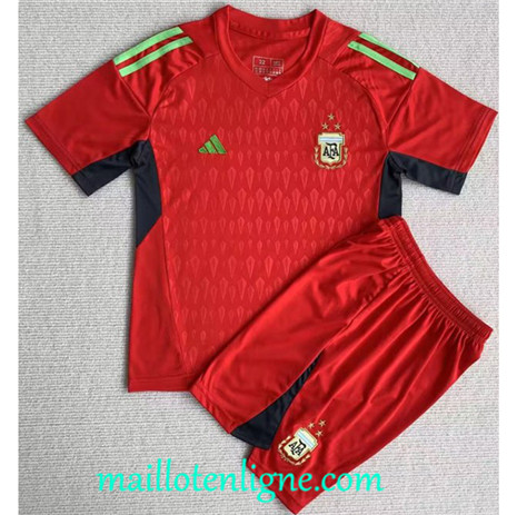 Thai Maillot Argentine Enfant Gardien De But Rouge 2023 2024 maillotenligne 0131