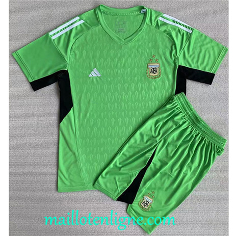 Thai Maillot Argentine Enfant Gardien De But Vert 2023 2024 maillotenligne 0132