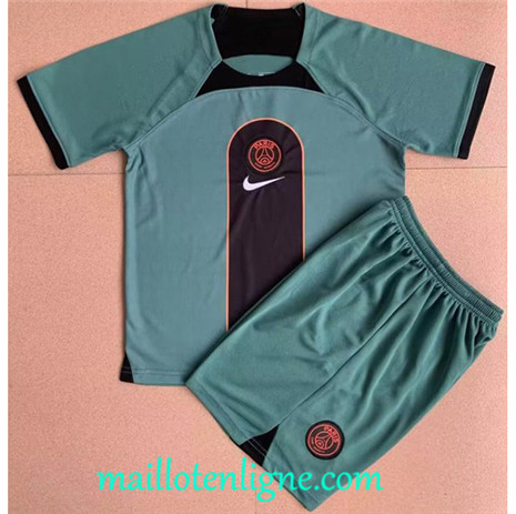 Thai Maillot Paris Paris Saint-Germain Enfant Vert 2023 2024 maillotenligne 0125