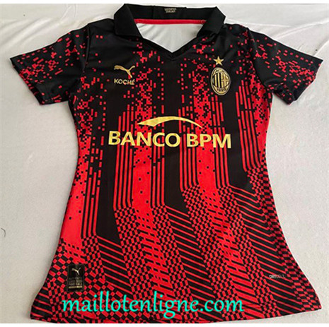 Thai Maillot AC Milan Femme Rouge 2023 2024 maillotenligne 0166