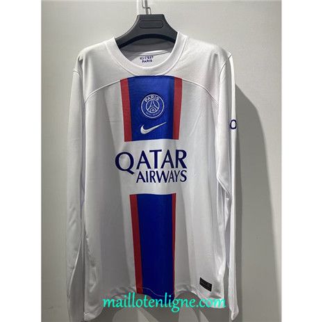 Thai Maillot Paris Saint-Germain Maillot Manche Longue Blanc 2022/2023 ligne2468