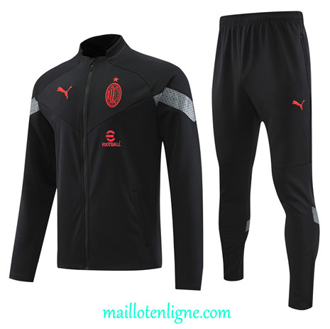 Thai Maillot Ensemble AC Milan Veste Survetement Noir 2022/2023 ligne2152