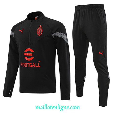 Thai Maillot Ensemble AC Milan Survetement Noir 2022/2023 ligne2156