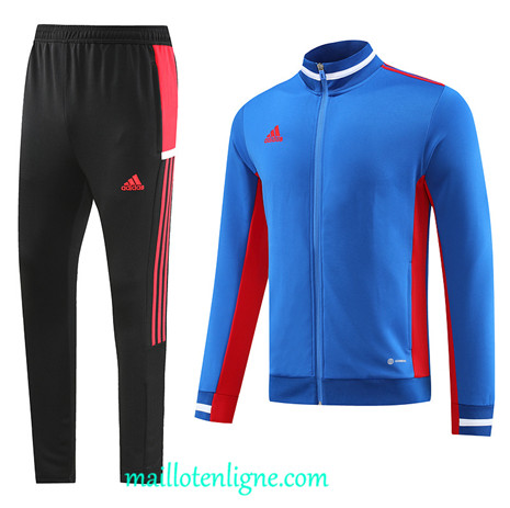 Thai Maillot Ensemble Adidas Veste Survetement Bleu 2023 2024 maillotenligne 0330