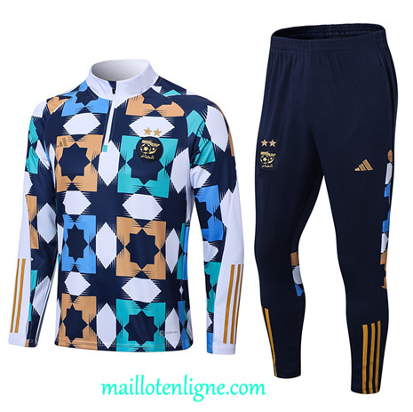 Thai Maillot Ensemble Algérie Survetement Bleu 2022 2023 maillotenligne 0402