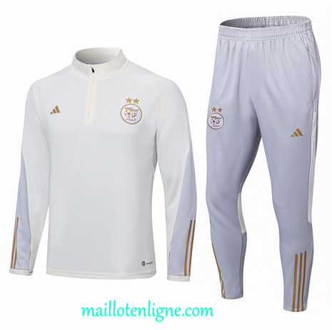 Thai Maillot Ensemble Algérie Survetement Blanc 2022 2023 maillotenligne 0403