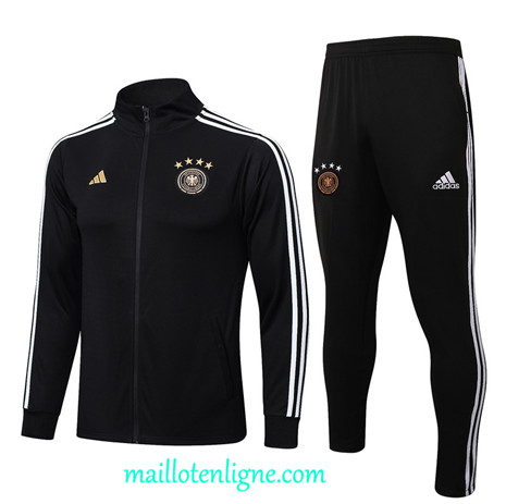 Thai Maillot Ensemble Allemagne Veste Survetement noir 2022 2023 maillotenligne 0410