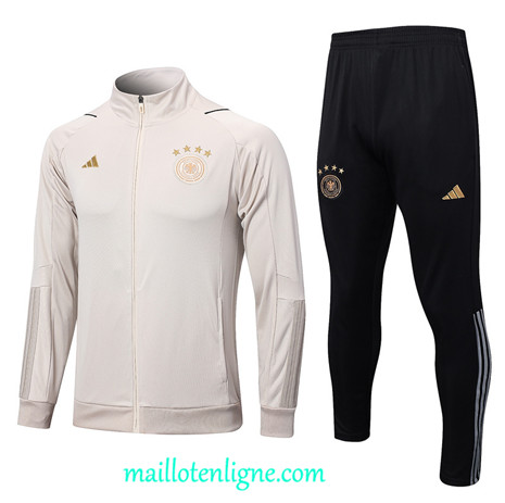 Thai Maillot Ensemble Allemagne Veste Survetement abricot 2022 2023 maillotenligne 0413