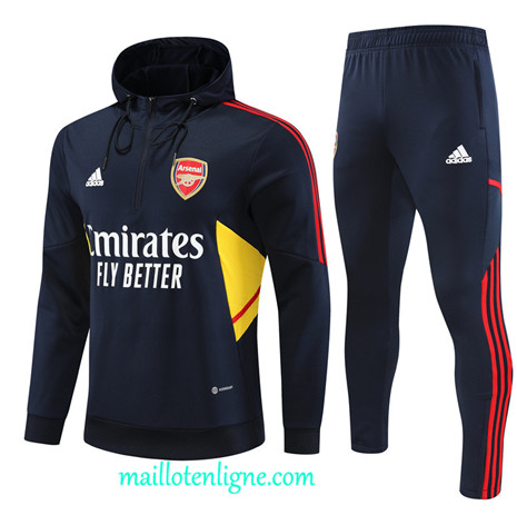 Thai Maillot Ensemble Arsenal Survetement à capuche Bleu 2022 2023 maillotenligne 0471