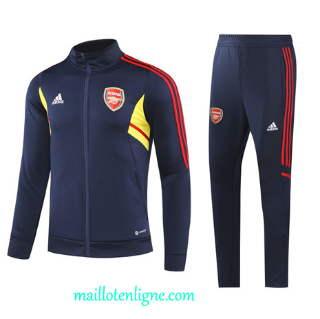 Thai Maillot Ensemble Arsenal Veste Survetement Bleu 2022 2023 maillotenligne 0475