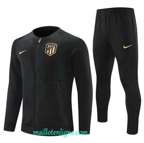 Thai Maillot Ensemble Atletico De Madrid Veste Survetement noir 2022 2023 maillotenligne 0365