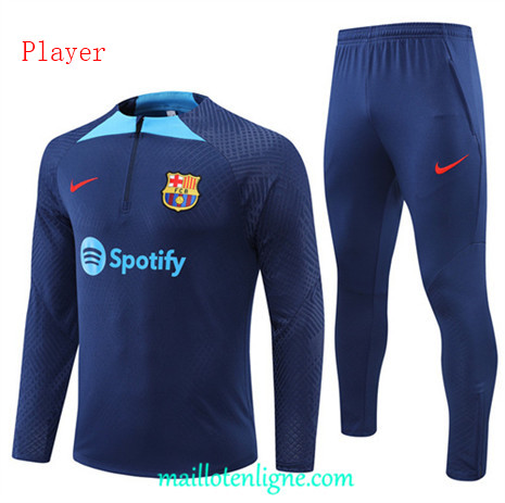 Thai Maillot Ensemble Barcelone player Survetement Bleu 2022/2023 ligne2021