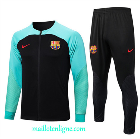 Thai Maillot Ensemble Barcelone Veste Survetement noir 2022 2023 maillotenligne 0371