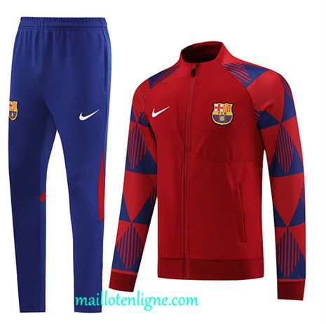 Thai Maillot Ensemble Barcelone Veste Survetement rouge 2022 2023 maillotenligne 0374