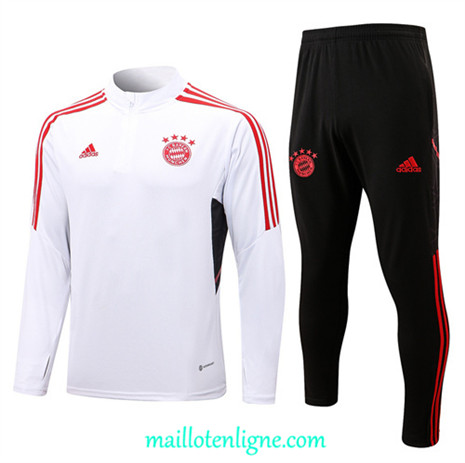 Thai Maillot Ensemble Bayern Munich Survetement Blanc 2022/2023 ligne2007